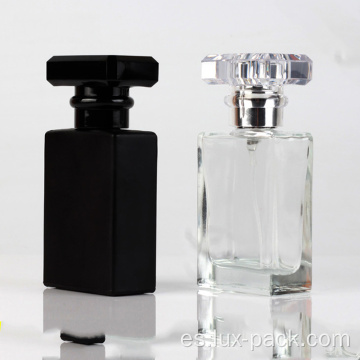 Botella de perfume de vidrio rectangular vacío de alta calidad de 100 ml